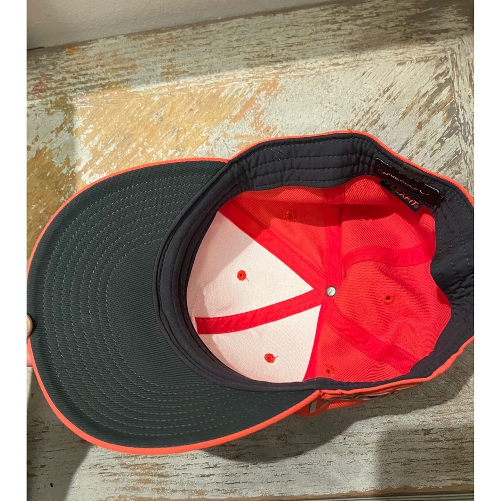 Nike Golf 20XI Flexfit Hat Neon Orange Crimson VR Logo Swoosh Cap Womens - Picture 6 of 7